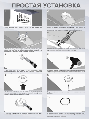 Теневой вентилятор - диффузор Technova SHADE 100, под натяжной потолок